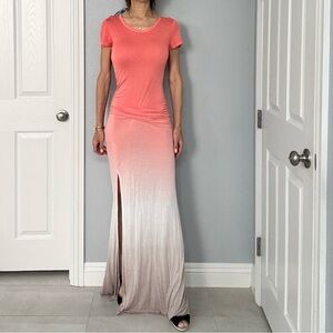 Young Fabulous & Broke Coral and White Ombre Maxi Dress
